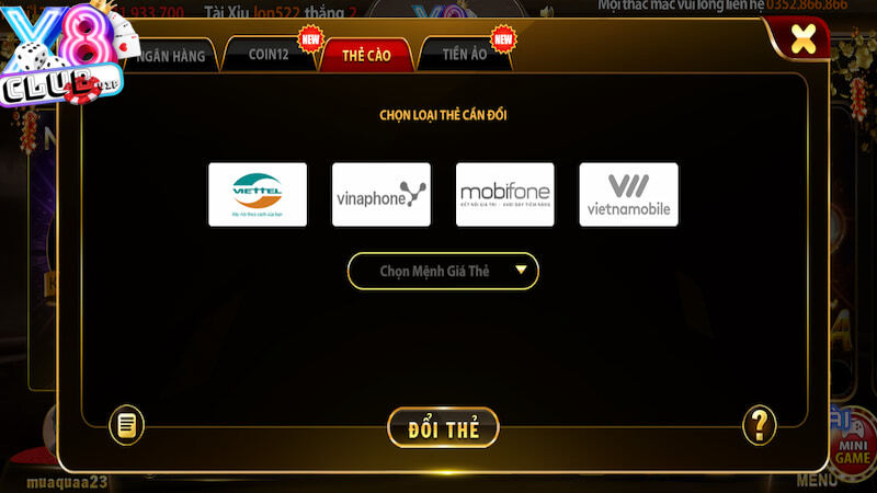 Cách rút tiền X8 Club bằng thẻ cào nhanh gọn