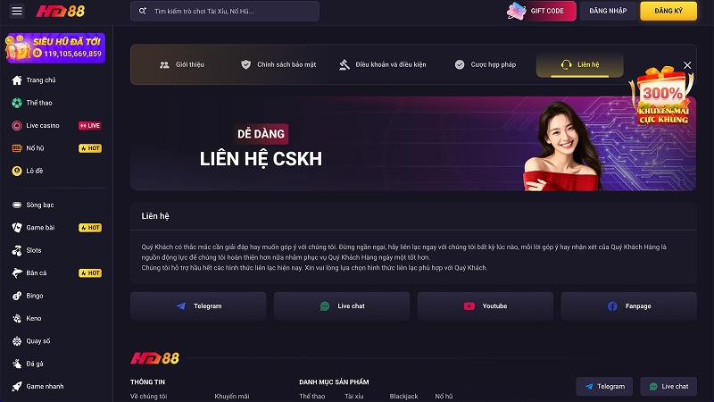 Nhà cái HD88 có đội ngũ chăm sóc khách hàng tận tâm